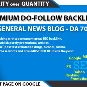 Build SEO Dofollow Backlinks from High Quality Premium Websites