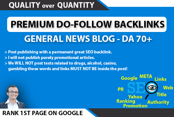 Build SEO Dofollow Backlinks from High Quality Premium Websites